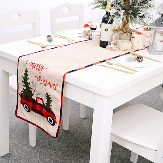 Christmas tree table flag table cloth