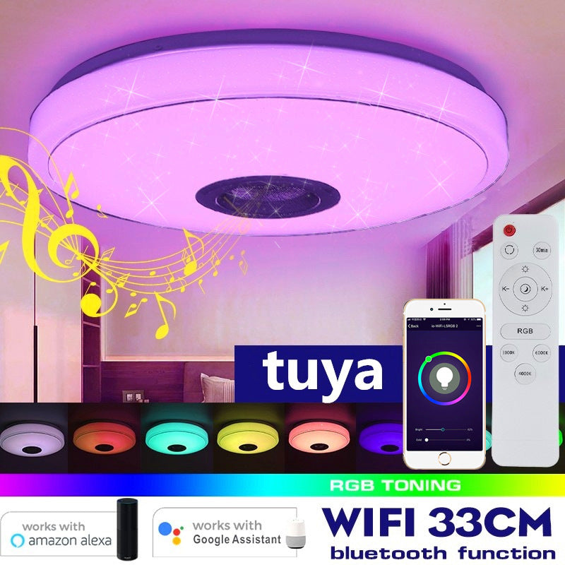 Tuya Wifi Smart Ceiling Light Led Colorful App Remote Control Bluetooth Lamps Alexa Google Home Cross-Border