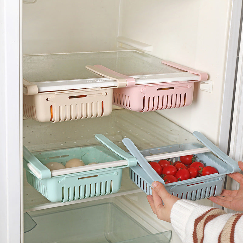 Refrigerator Telescopic Storage Basket Refrigerator Drawer Storage Rack Freshness Preservation Box Freezing Box Storage Rack