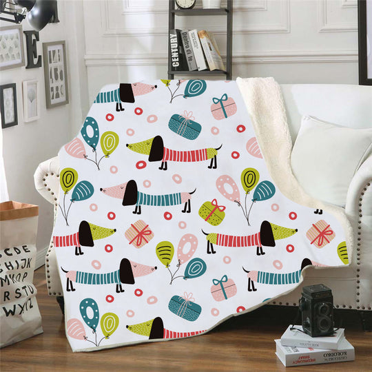 Digital Printed Blanket Nap Blanket Air Conditioning Blanket Lazy Blanket Dachshund Series