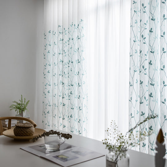 Gauze curtain of bedroom curtain of rural wind sitting room