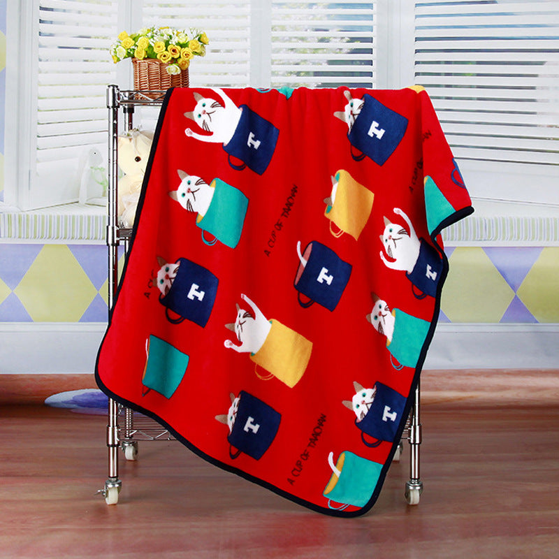 Coral fleece blanket flannel baby blanket cartoon blanket car office knee blanket car inner blanket