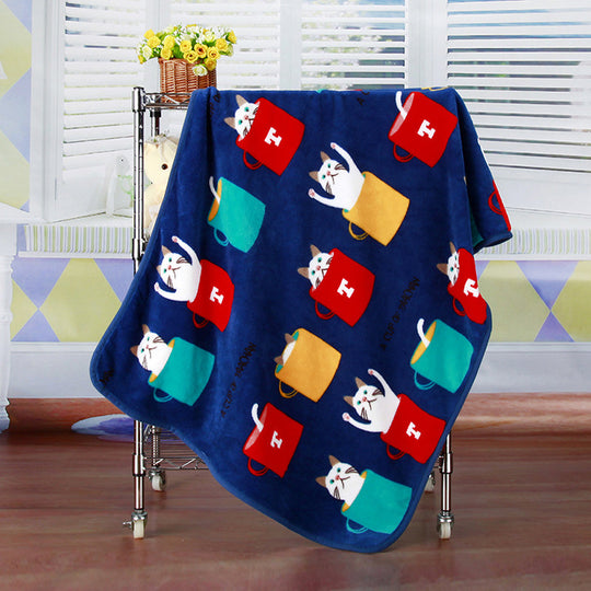 Coral fleece blanket flannel baby blanket cartoon blanket car office knee blanket car inner blanket