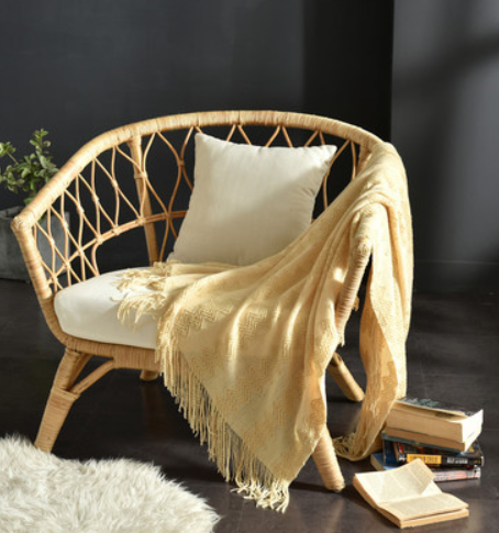 Fringed Knitted Small Blanket Napping Blanket Sofa Blanket