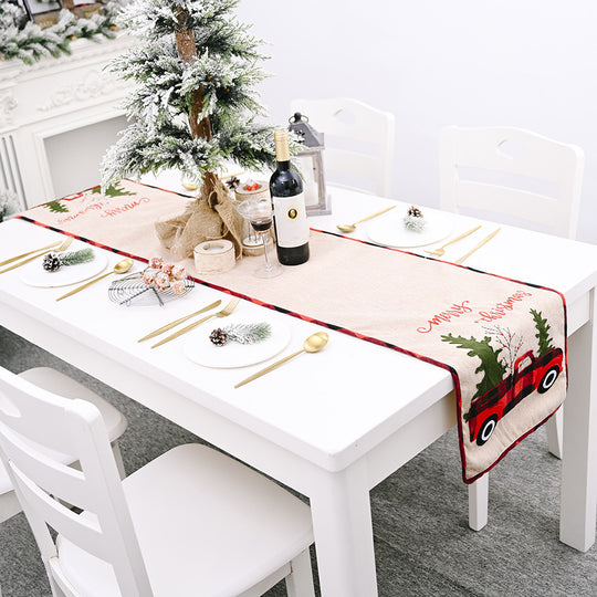 Christmas tree table flag table cloth