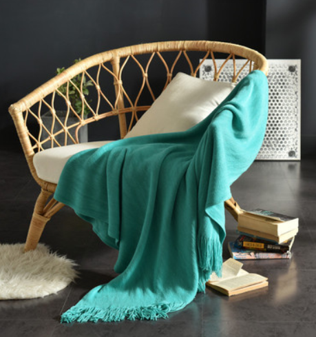 Fringed Knitted Small Blanket Napping Blanket Sofa Blanket